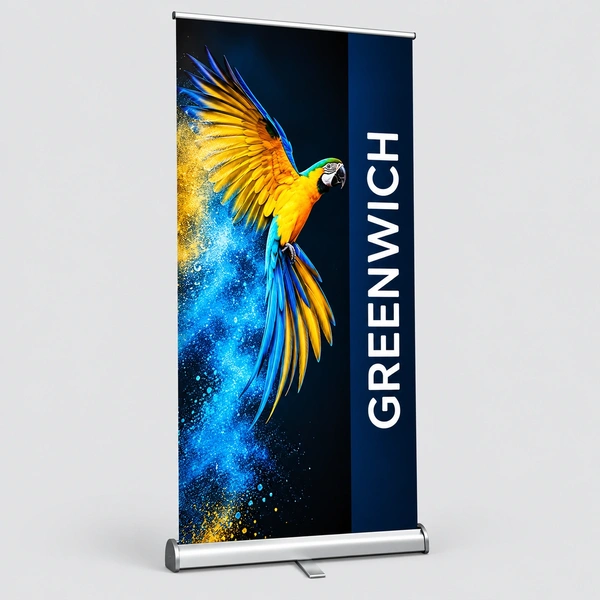  Colorful Macaw Greenwich Roll - Up Banner